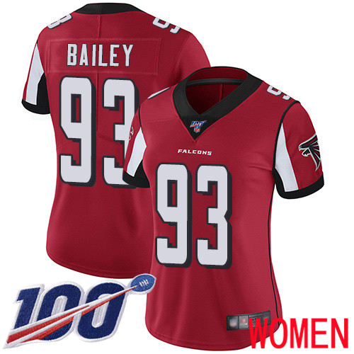 Atlanta Falcons Limited Red Women Allen Bailey Home Jersey NFL Football #93 100th Season Vapor Untouchable->women nfl jersey->Women Jersey